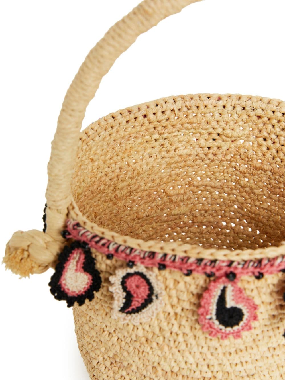 Alanui paisley-appliqué raffia basket bag