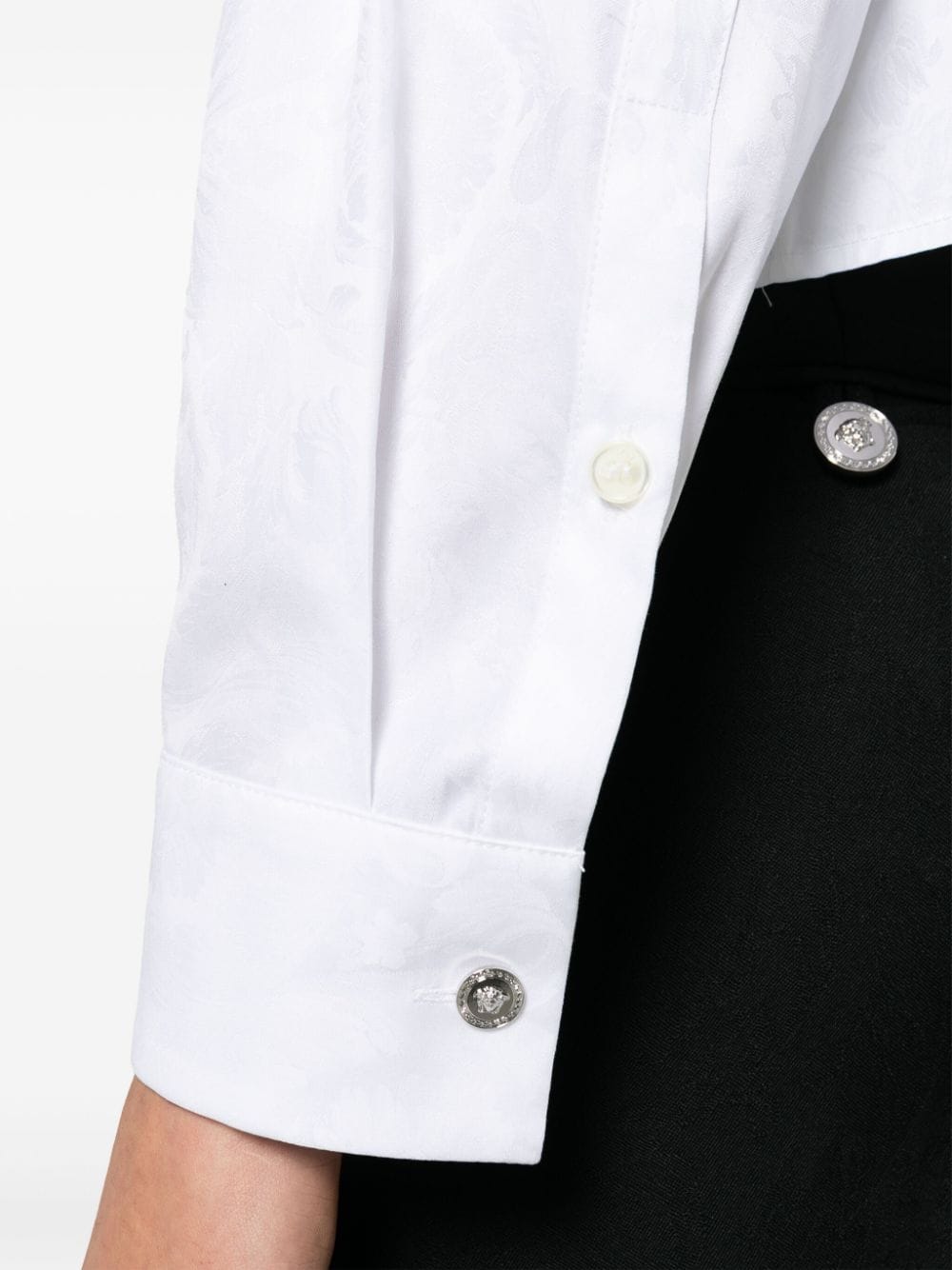 Versace Baroque jacquard crop shirt