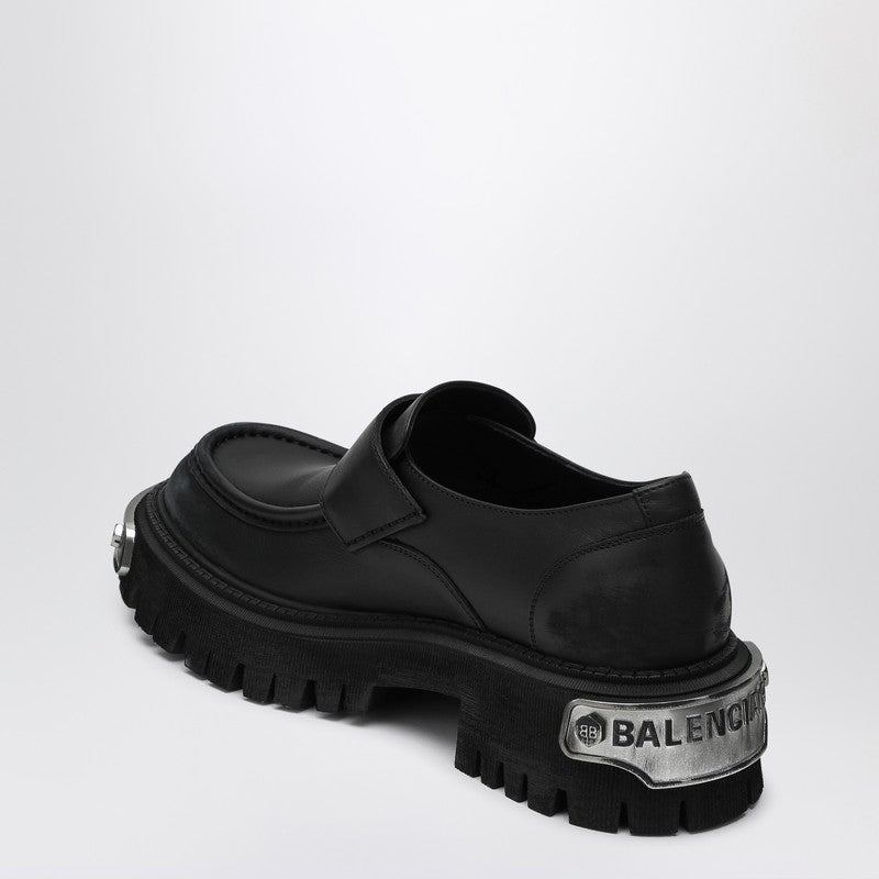 Balenciaga Black leather Tractor loafers