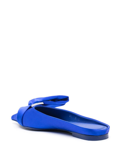 Ferragamo asymmetric-bow Satin Mules