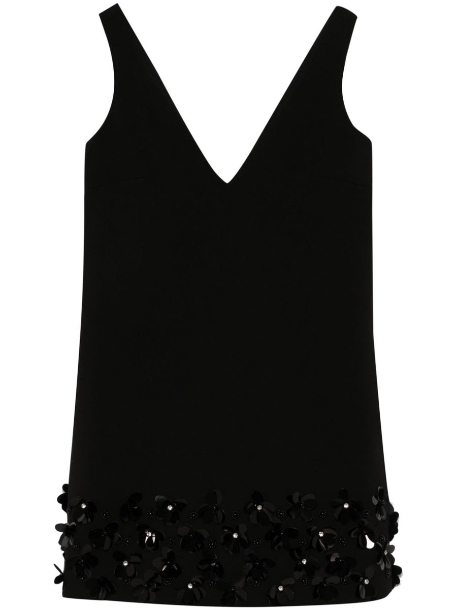 Self-Portrait crepe mini dress with 3D sequins