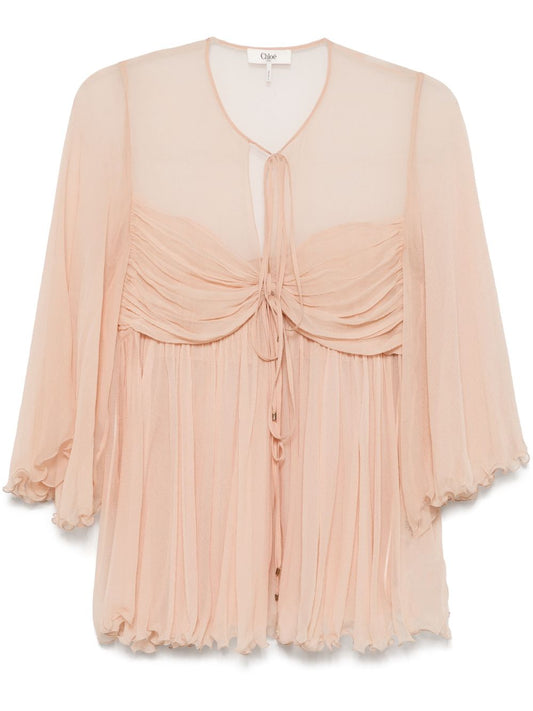 Chloè Silk pleated tank top