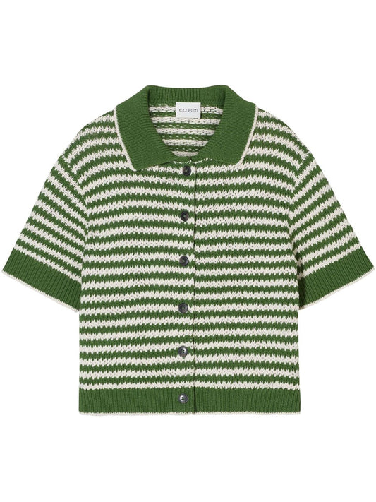 Closed Knitted green cardigan in organic cotton