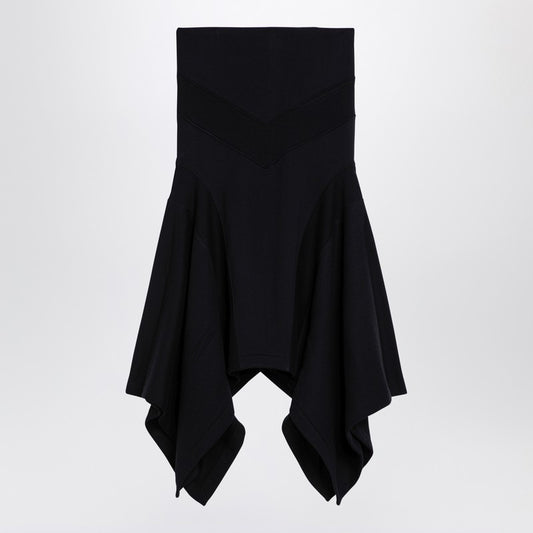 The Attico Black asymmetric cotton skirt