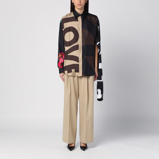 Moschino Silk patchwork shirt