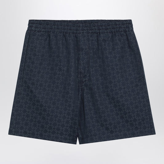 Givenchy Grey/blue shorts with 4G logo print
