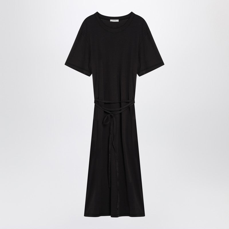 LEMAIRE Black T-shirt dress with belt