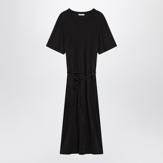 LEMAIRE Black T-shirt dress with belt