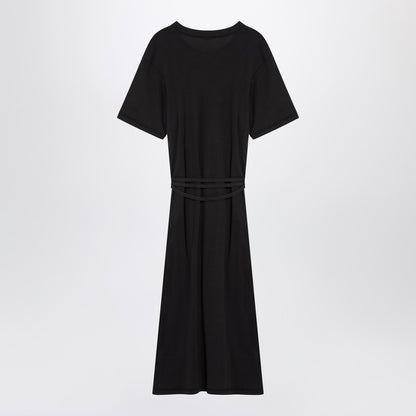 LEMAIRE Black T-shirt dress with belt