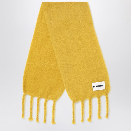 Jil Sander Yellow mohair blend scarf