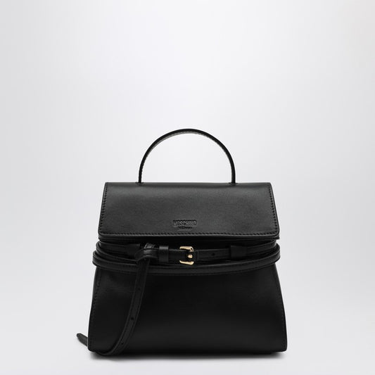 Moschino Small black leather shoulder bag
