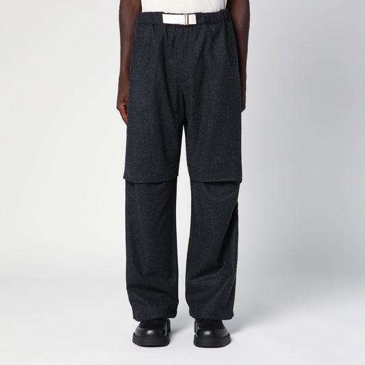 DARKPARK Dark grey track pants in wool