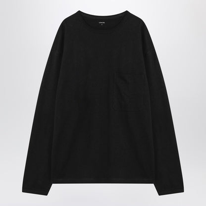 LEMAIRE Black cotton-linen jumper