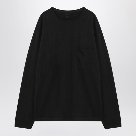 LEMAIRE Black cotton-linen jumper