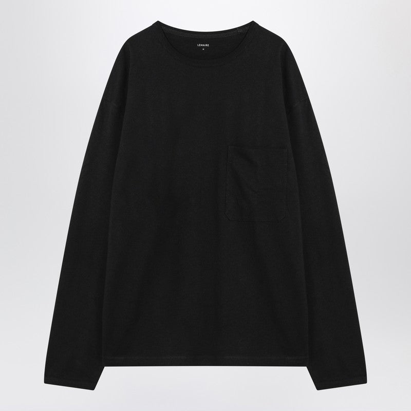 LEMAIRE Black cotton-linen jumper