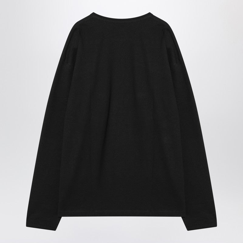LEMAIRE Black cotton-linen jumper