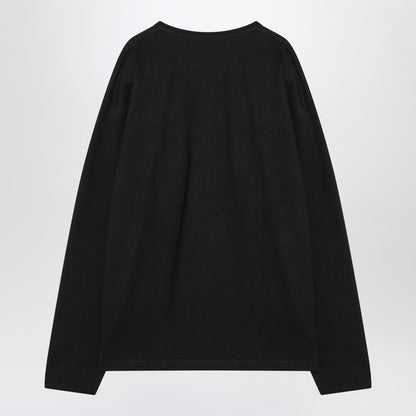 LEMAIRE Black cotton-linen jumper